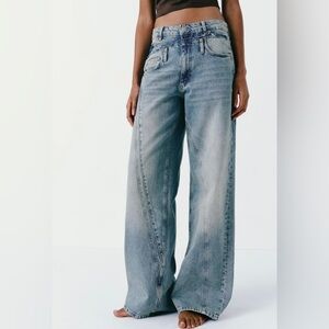 ZARA Deconstructed Wide Leg Jeans